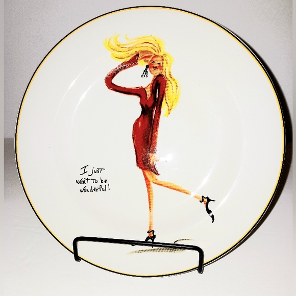 Three Glamour Girls Stoneware Plates by The Sakura Table - Picture 3 of 4